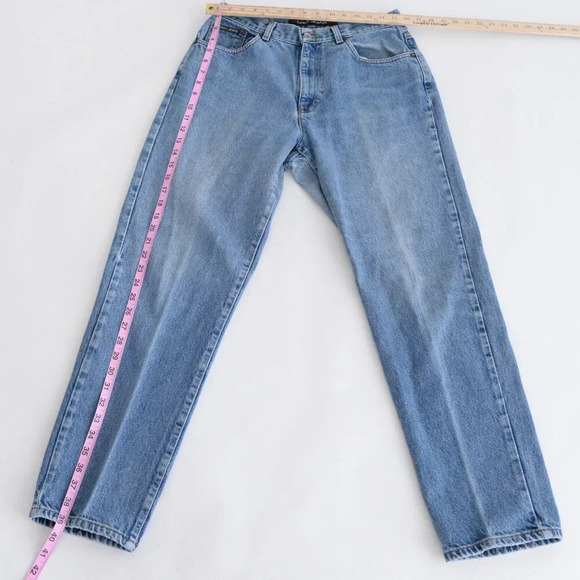 Vintage 90S DKNY Faded Mid wash Straight Leg Denim Jeans Size 14 - Picture 3 of 11